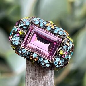Vintage Heidi Daus Art Deco Statement Cocktail Ring – Size 8